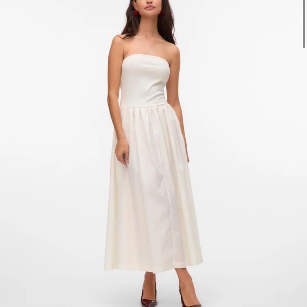 Vero Moda Bandeau Drop Waist Maxi Dress